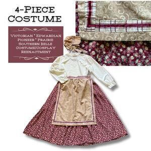 2X-Petite Prairie Pioneer Victorian Costume Reenactment Trek History Bounding